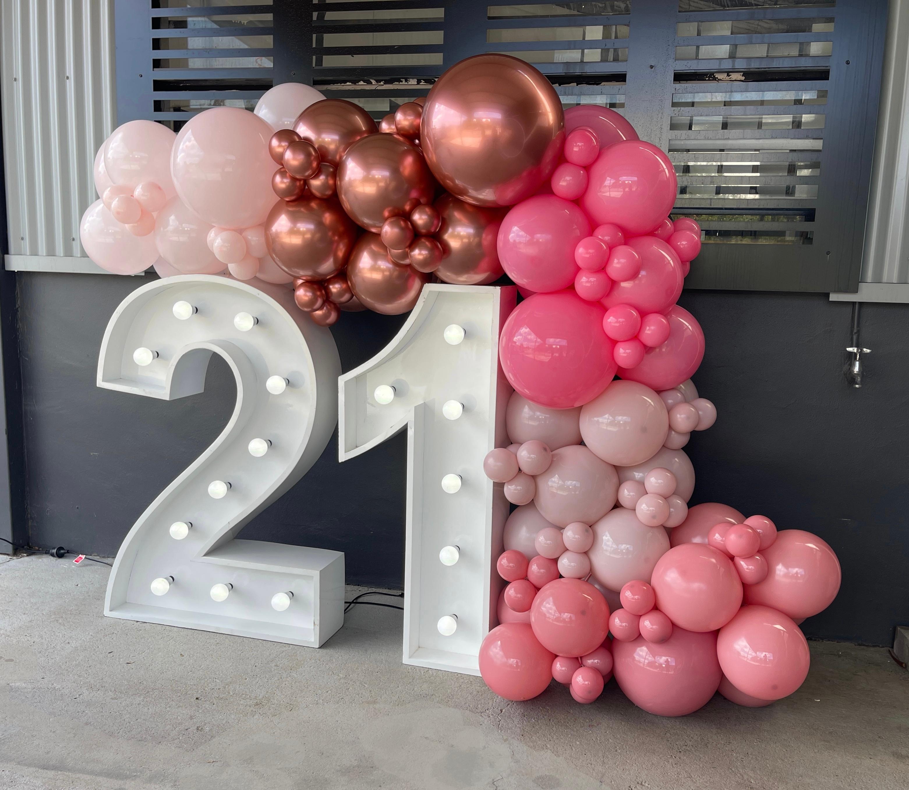 pink balloon garland