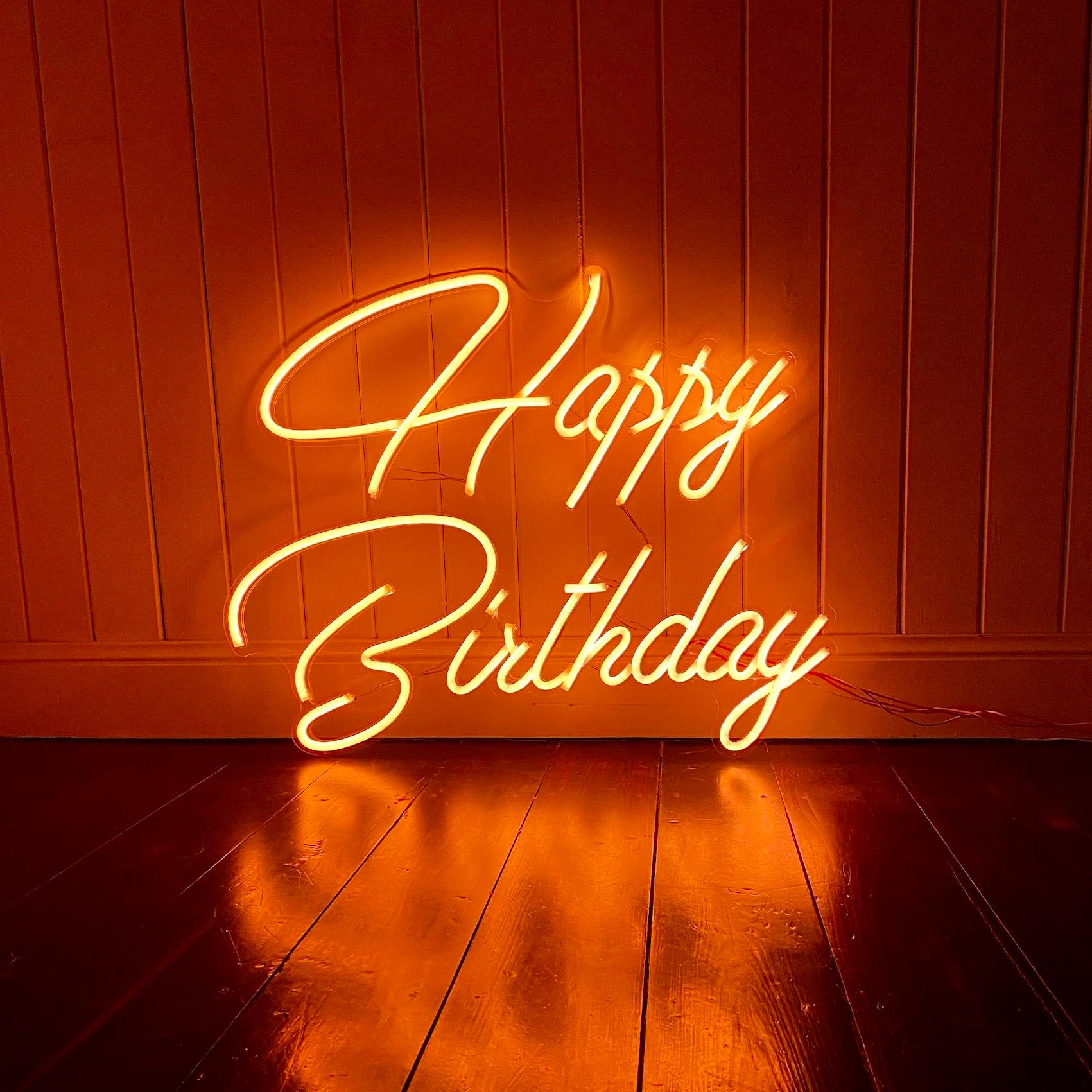 Happy Birthday neon sign