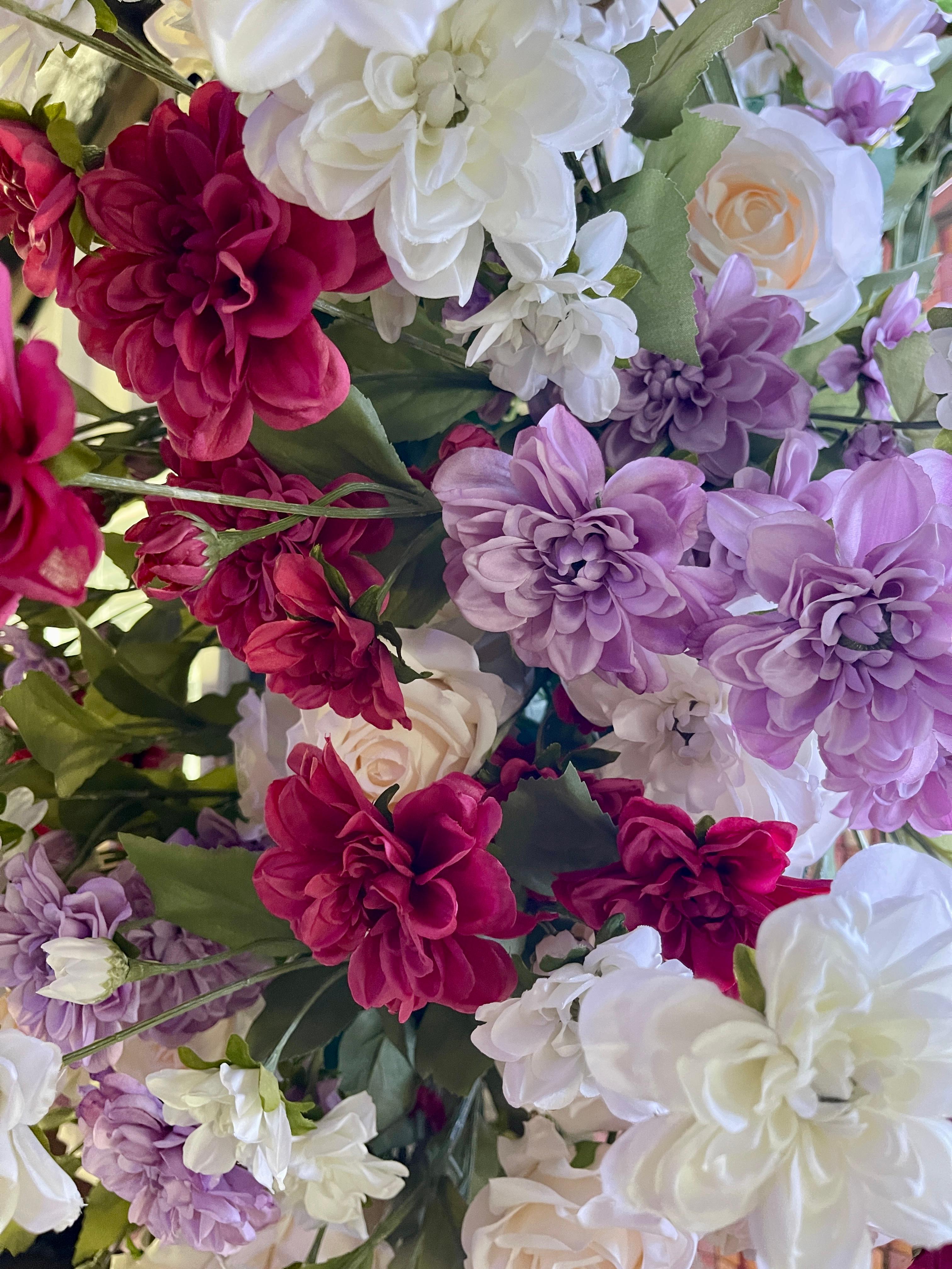 Dahlia purple flower garland