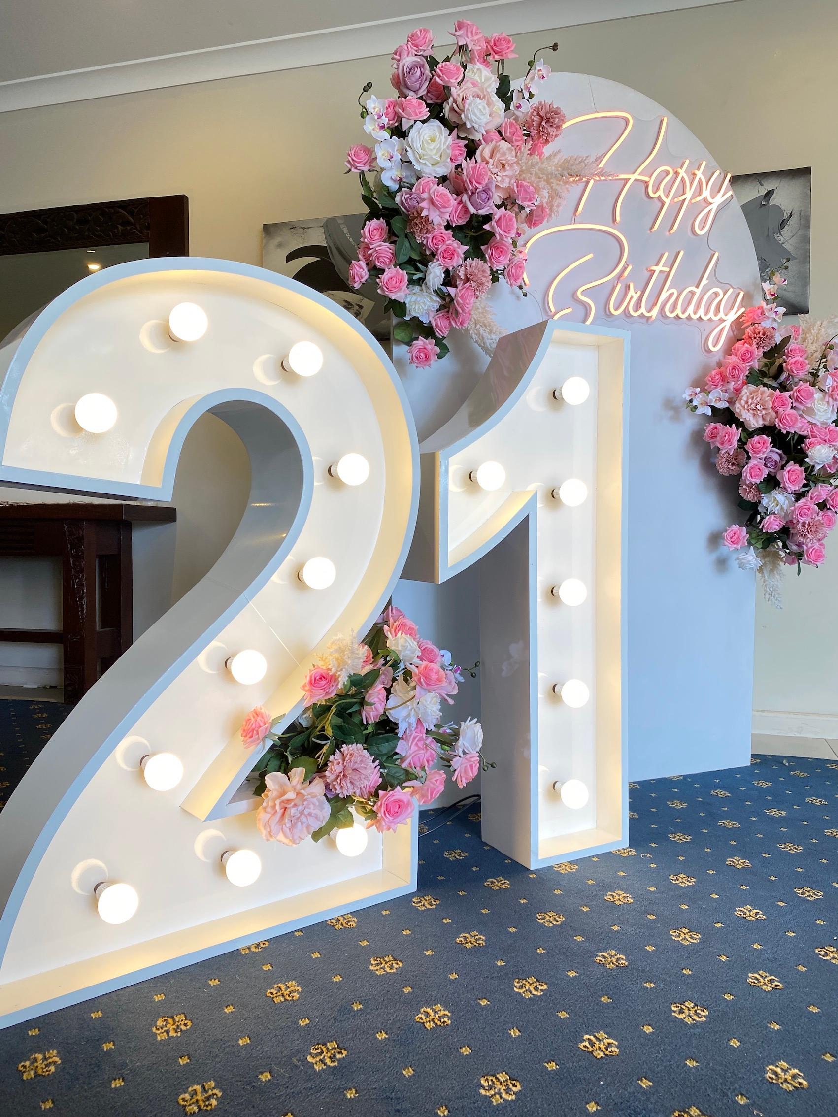Pink flower garland