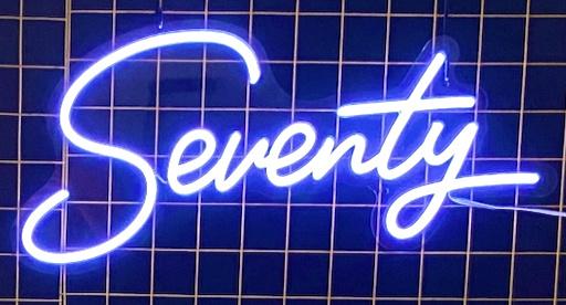 Seventy neon sign