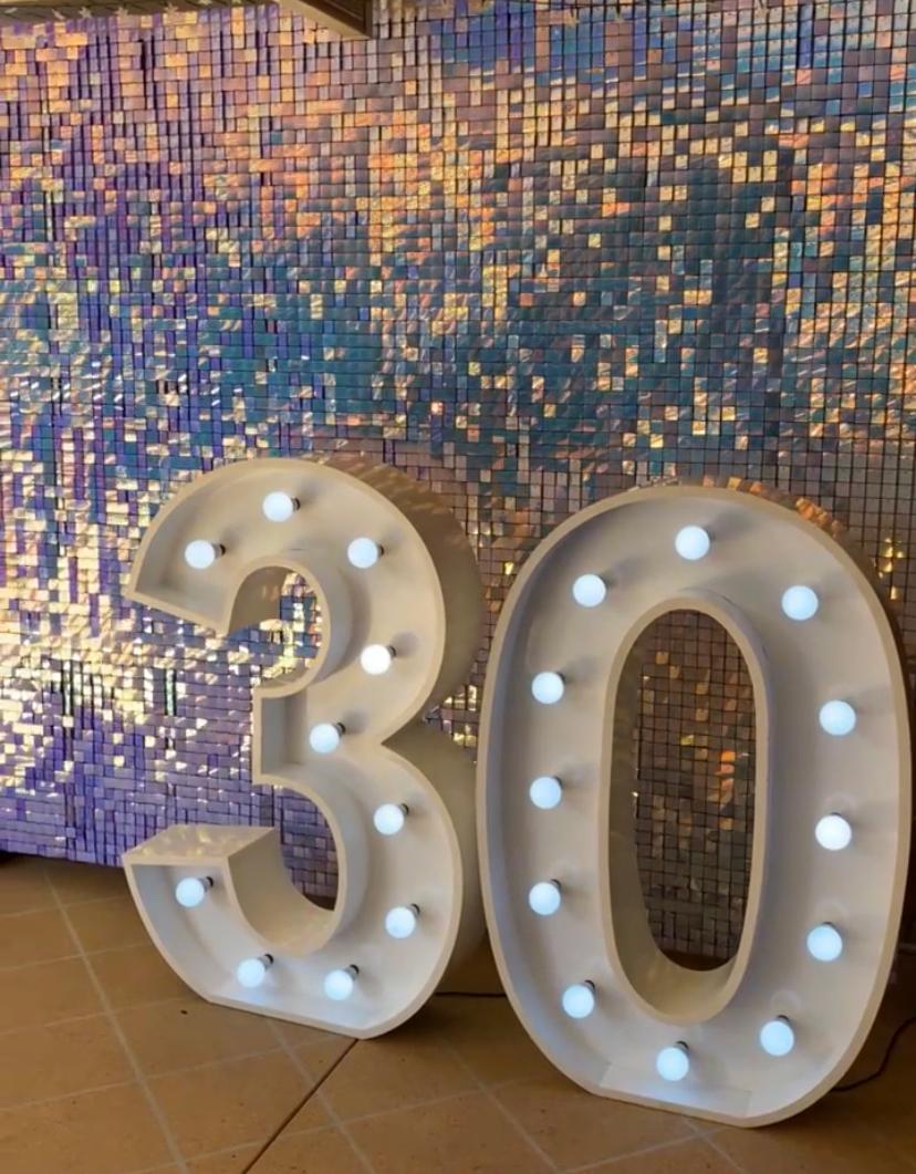 Shimmer and light up numbers