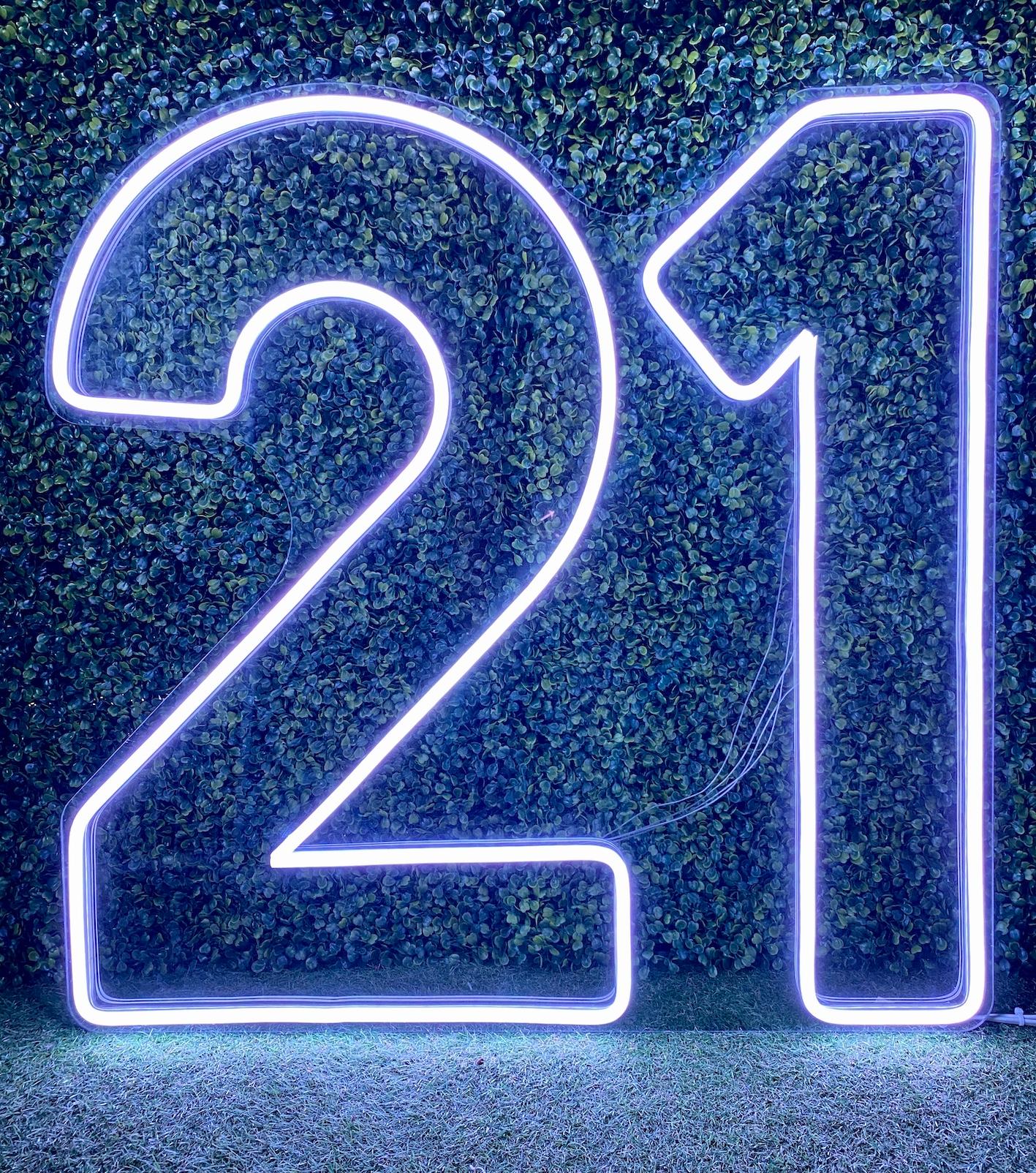 21 neon sign