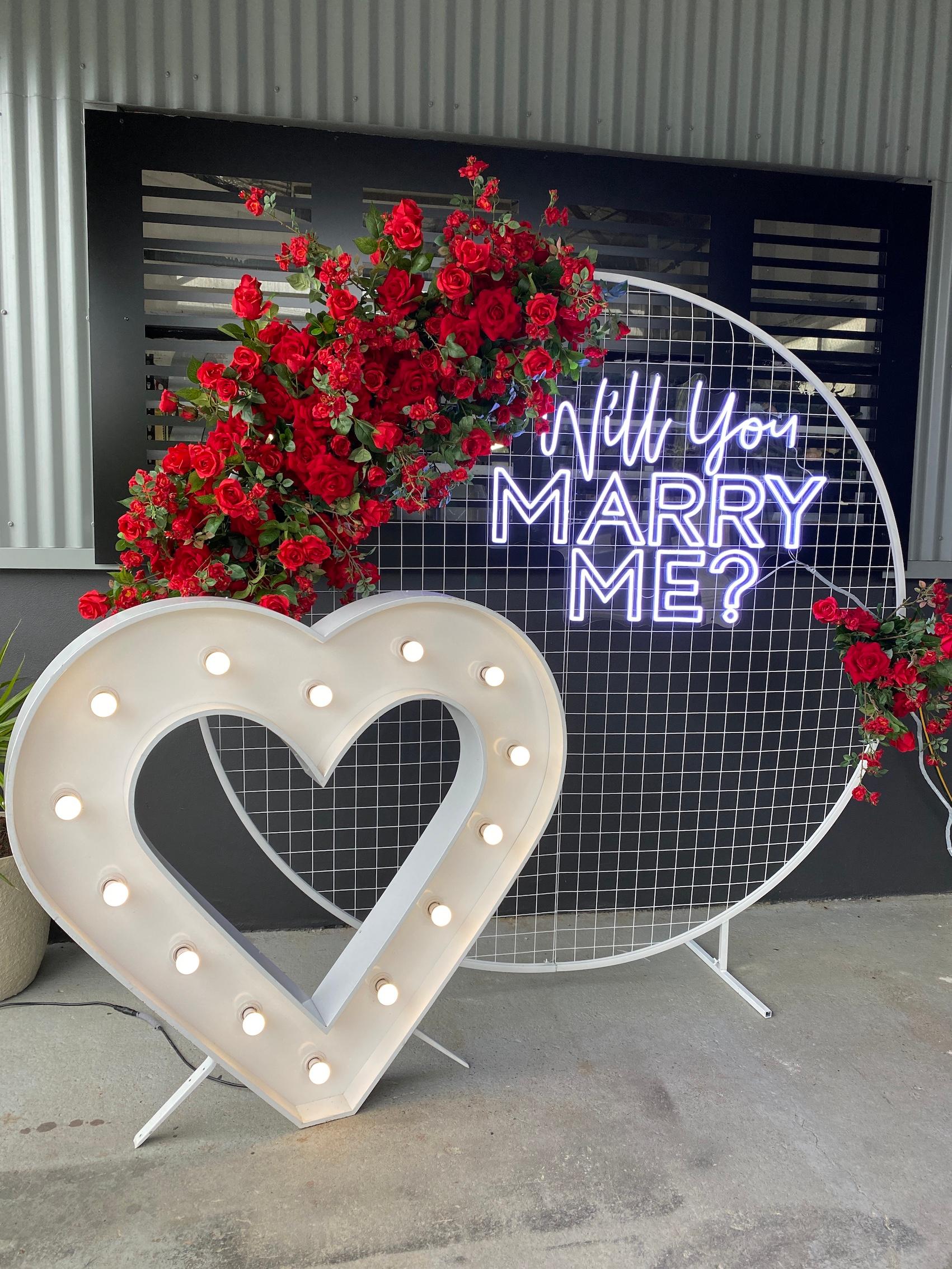 Neon luxe romantic proposal package
